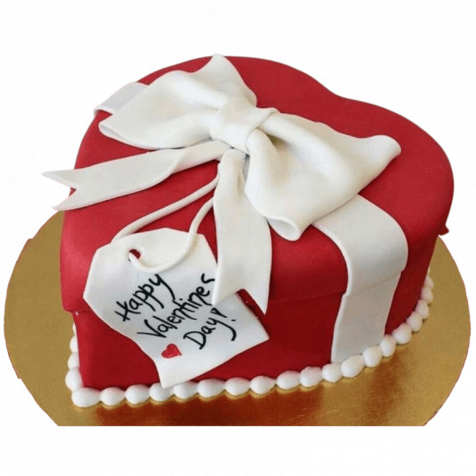 Heart Fondant Bow Cake online delivery in Noida, Delhi, NCR, Gurgaon