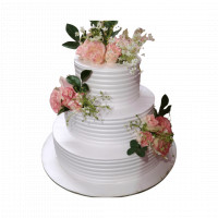 White Color Cake with Real Flower online delivery in Noida, Delhi, NCR,
                    Gurgaon