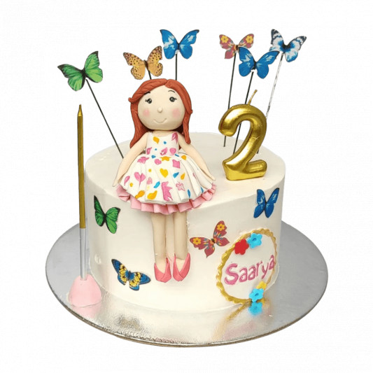 2nd Birthday Cake for girl online delivery in Noida, Delhi, NCR, Gurgaon