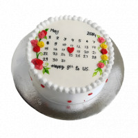 Calendar Anniversary Fondant Birthday Cake | Date cake, Happy anniversary  cakes, Fondant cake designs