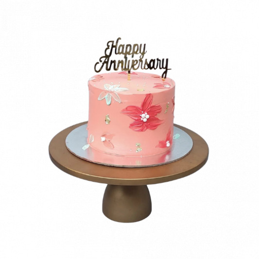 Pink Anniversary Cake online delivery in Noida, Delhi, NCR, Gurgaon