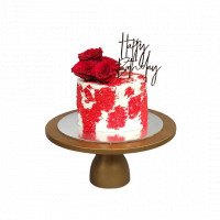 Red and White Birthday Cake with Flowers online delivery in Noida, Delhi, NCR,
                    Gurgaon