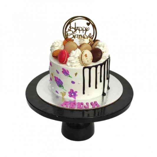 Macaron Topper Birthday Cake  online delivery in Noida, Delhi, NCR, Gurgaon