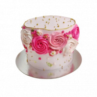 Pink and White Rose Decorated Cake  online delivery in Noida, Delhi, NCR,
                    Gurgaon