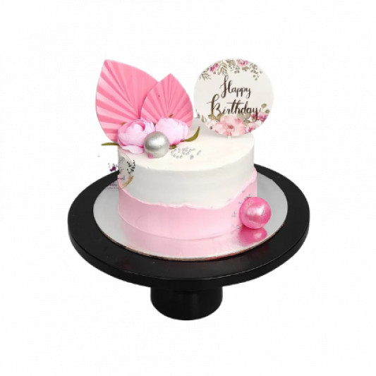 Pink and White Cake online delivery in Noida, Delhi, NCR, Gurgaon