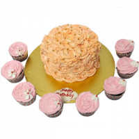 Royal Rosette Cake with Cupcakes online delivery in Noida, Delhi, NCR,
                    Gurgaon