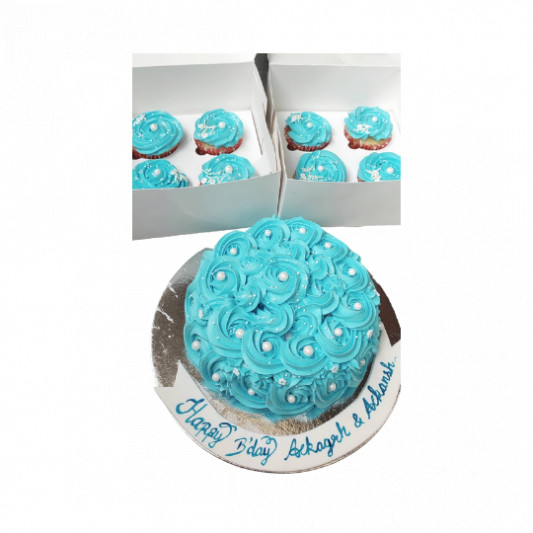 Rosette Cake with Cupcakes online delivery in Noida, Delhi, NCR, Gurgaon