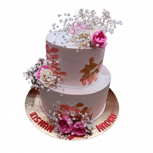 Wedding Cake with Real Flower online delivery in Noida, Delhi, NCR, Gurgaon