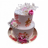 Wedding Cake with Real Flower online delivery in Noida, Delhi, NCR,
                    Gurgaon