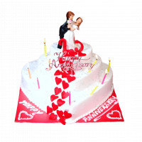 Classic Anniversary 3 Tier Heart Shape Cake online delivery in Noida, Delhi, NCR,
                    Gurgaon