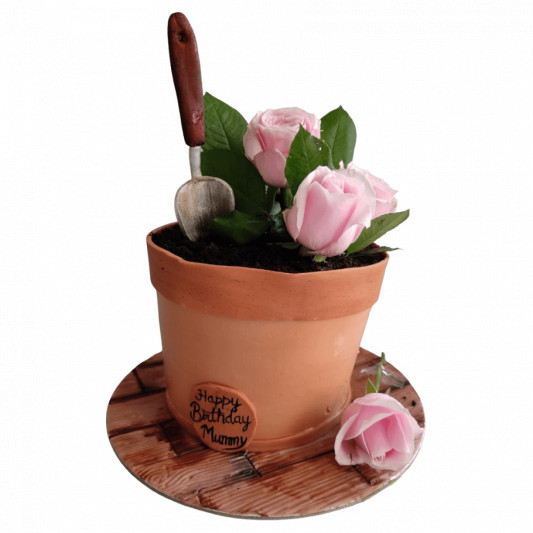 Flower Pot Birthday Cake for Mom online delivery in Noida, Delhi, NCR, Gurgaon