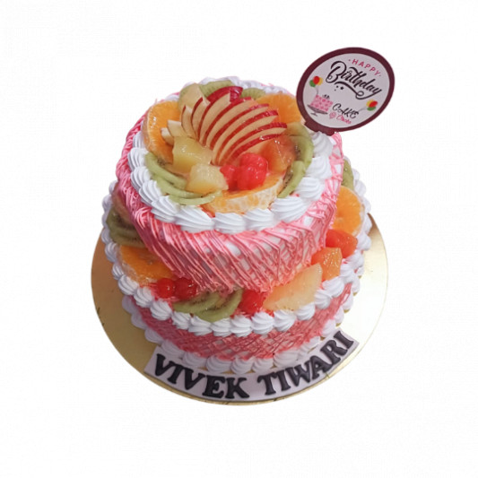 2 Tier Fresh Fruit Cake online delivery in Noida, Delhi, NCR, Gurgaon