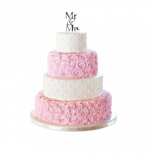 4 Tier 28 Inspirational Pink Wedding Cake online delivery in Noida, Delhi, NCR, Gurgaon