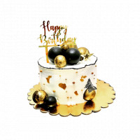 Classic Gold and Black Birthday Cake online delivery in Noida, Delhi, NCR,
                    Gurgaon