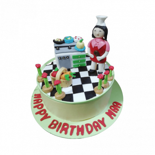 Chef Theme Cake for Maa online delivery in Noida, Delhi, NCR, Gurgaon