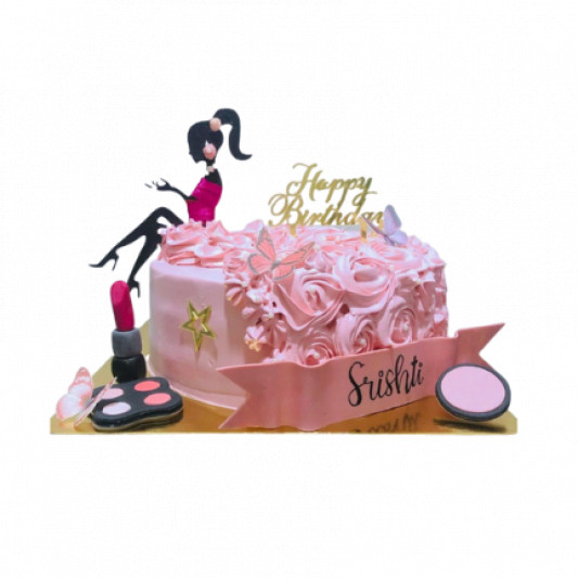 Makeup Theme Silhouette Cake online delivery in Noida, Delhi, NCR, Gurgaon