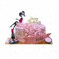Makeup Theme Silhouette Cake online delivery in Noida, Delhi, NCR,
                    Gurgaon