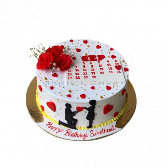 Calendar Theme Cake for Sweetheart/ Love online delivery in Noida, Delhi, NCR, Gurgaon