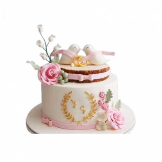 Love Birds Engagement Cake online delivery in Noida, Delhi, NCR, Gurgaon