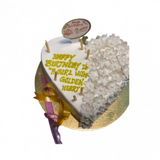 Golden Heart Cake for Love online delivery in Noida, Delhi, NCR, Gurgaon