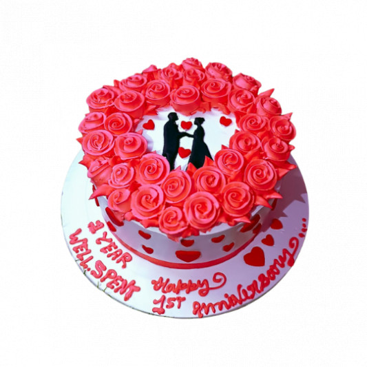 Beautiful 1st Anniversary Cake online delivery in Noida, Delhi, NCR, Gurgaon