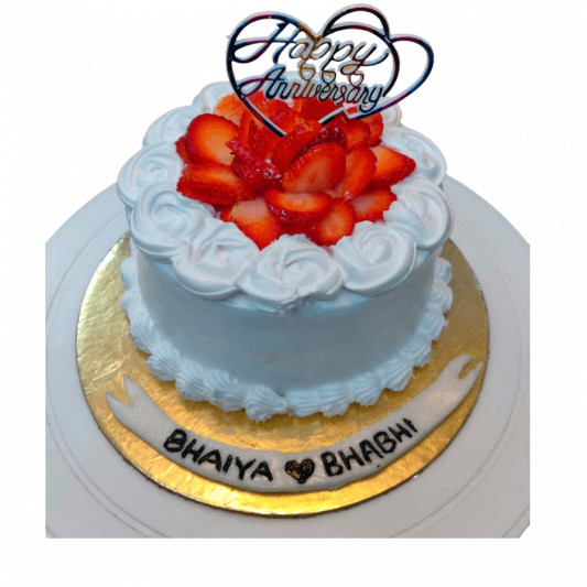 Fresh Strawberry Anniversary Cake online delivery in Noida, Delhi, NCR, Gurgaon