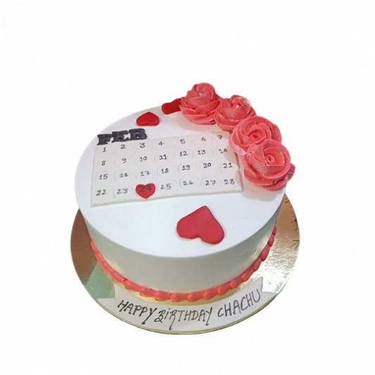Rose Calendar Cake Design