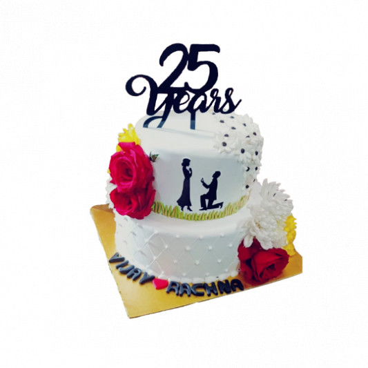 25 Anniversary/ Silver Jubilee Anniversary Cake online delivery in Noida, Delhi, NCR, Gurgaon