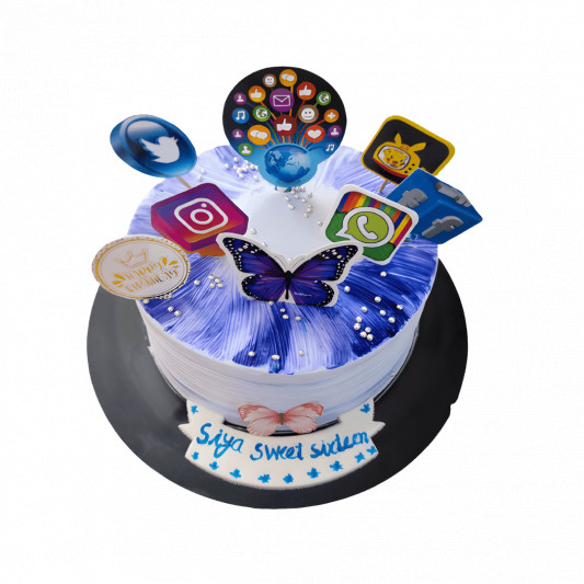Social Media Theme Cake online delivery in Noida, Delhi, NCR, Gurgaon