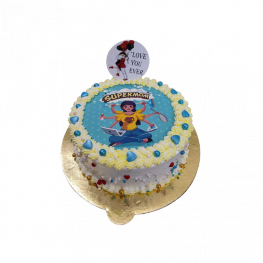 Super Mom Photo Cake  online delivery in Noida, Delhi, NCR, Gurgaon