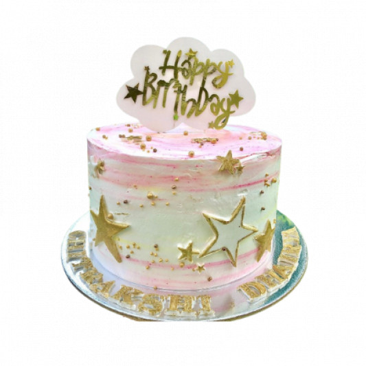 Pink White Elegant Stars Cake online delivery in Noida, Delhi, NCR, Gurgaon