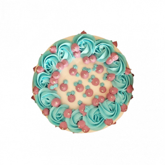 Sky Blue Rosette Cake online delivery in Noida, Delhi, NCR, Gurgaon