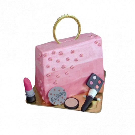 Pink Purse and Makeup Theme Cake online delivery in Noida, Delhi, NCR, Gurgaon