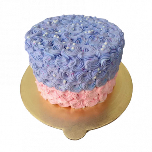 Blue and Pink Rosette Cake online delivery in Noida, Delhi, NCR, Gurgaon