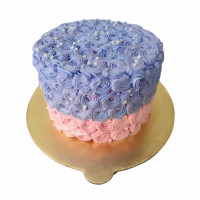 Blue and Pink Rosette Cake online delivery in Noida, Delhi, NCR,
                    Gurgaon