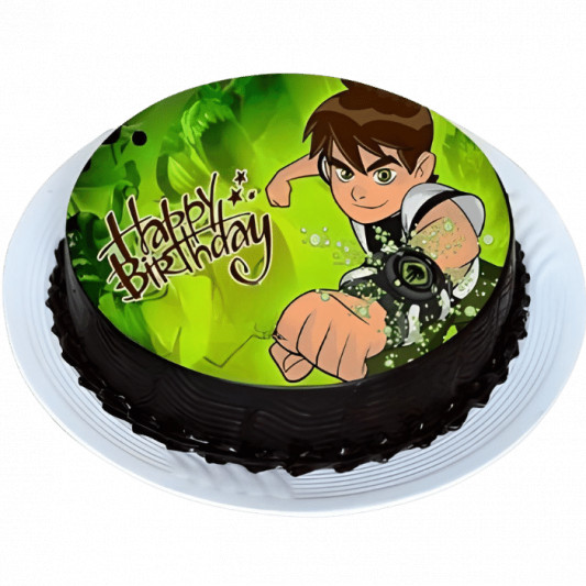 Ben Ten Chocolate Photo Cake online delivery in Noida, Delhi, NCR, Gurgaon