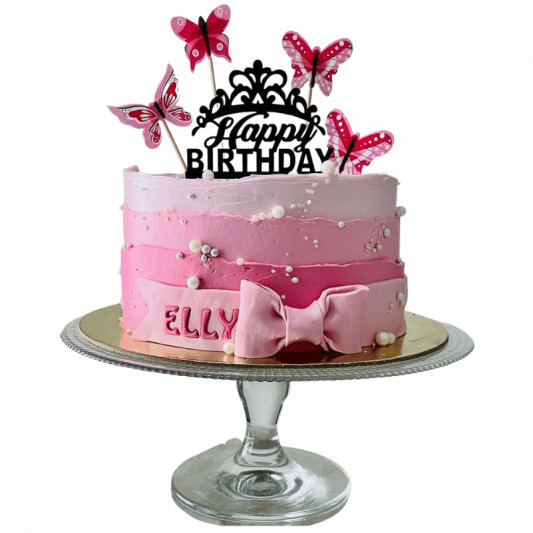 Pink Birthday Butterfly Cake online delivery in Noida, Delhi, NCR, Gurgaon