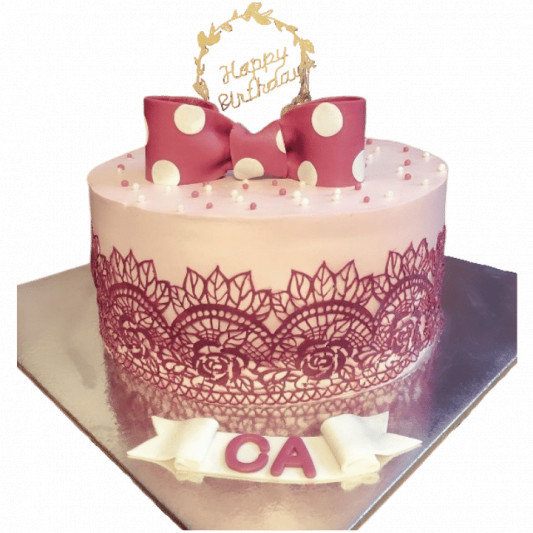 Sugar Lace Birthday Cake  online delivery in Noida, Delhi, NCR, Gurgaon