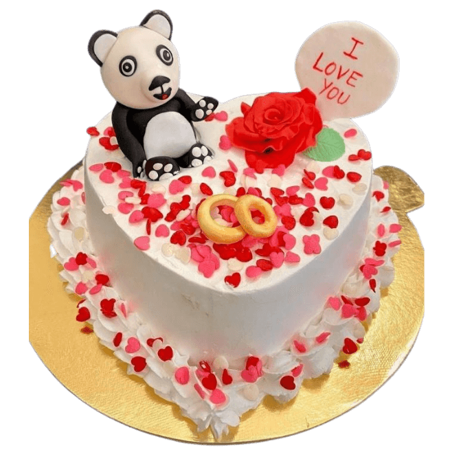 Teddy Bear Heart Vanilla Cake online delivery in Noida, Delhi, NCR,
                    Gurgaon