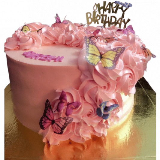 Pink Butterfly Cake online delivery in Noida, Delhi, NCR, Gurgaon