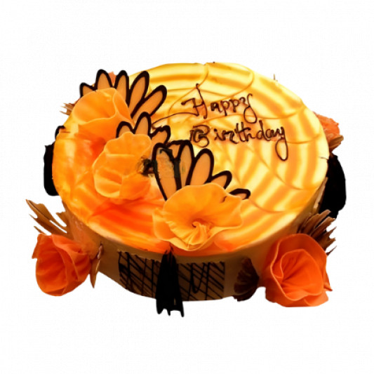 Beautiful Flowers Mango cake online delivery in Noida, Delhi, NCR, Gurgaon