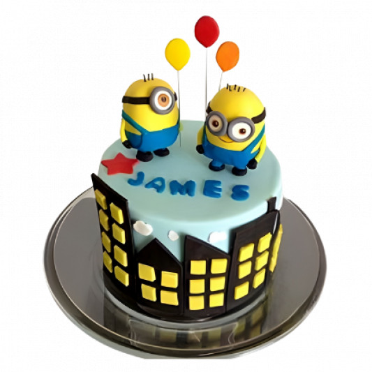 Minions and Balloons Cake online delivery in Noida, Delhi, NCR, Gurgaon