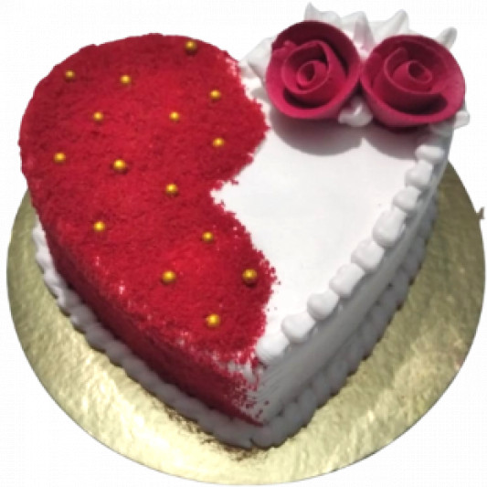 Beautiful Heart Cake with Rose Decoration online delivery in Noida, Delhi, NCR, Gurgaon