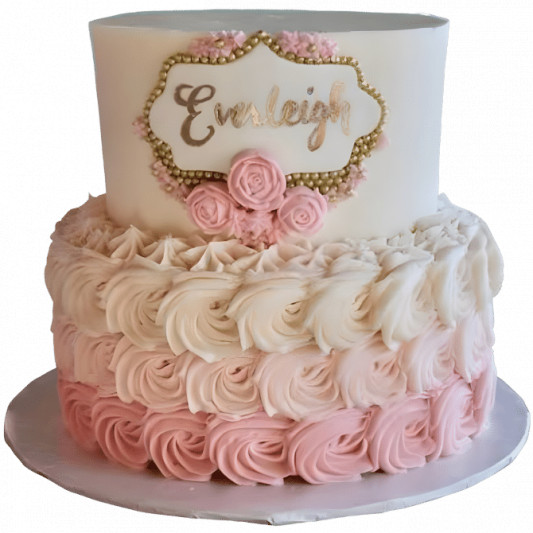 Pink and Gold Birthday Cake online delivery in Noida, Delhi, NCR, Gurgaon