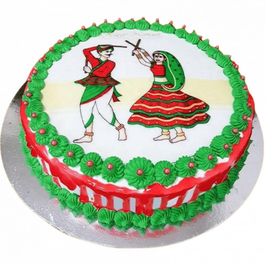 Garba Theme Cake online delivery in Noida, Delhi, NCR, Gurgaon