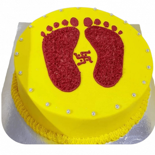 Goddess Footprint Theme Cake online delivery in Noida, Delhi, NCR, Gurgaon