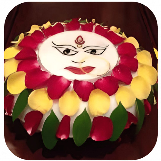 Cake for Maa Durga with Flower Decoration online delivery in Noida, Delhi, NCR, Gurgaon