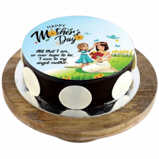 Angel Mother Chocolate Photo Cake online delivery in Noida, Delhi, NCR, Gurgaon