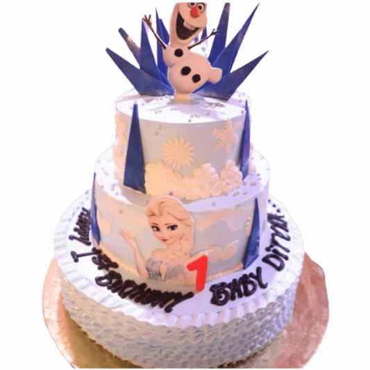 Frozen Elsa and Olaf Theme Cake online delivery in Noida, Delhi, NCR, Gurgaon