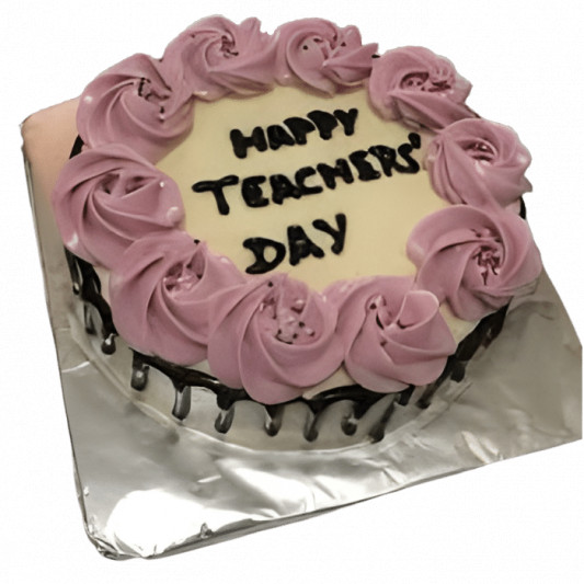 Floral Decorated Teachers Day Cake online delivery in Noida, Delhi, NCR, Gurgaon